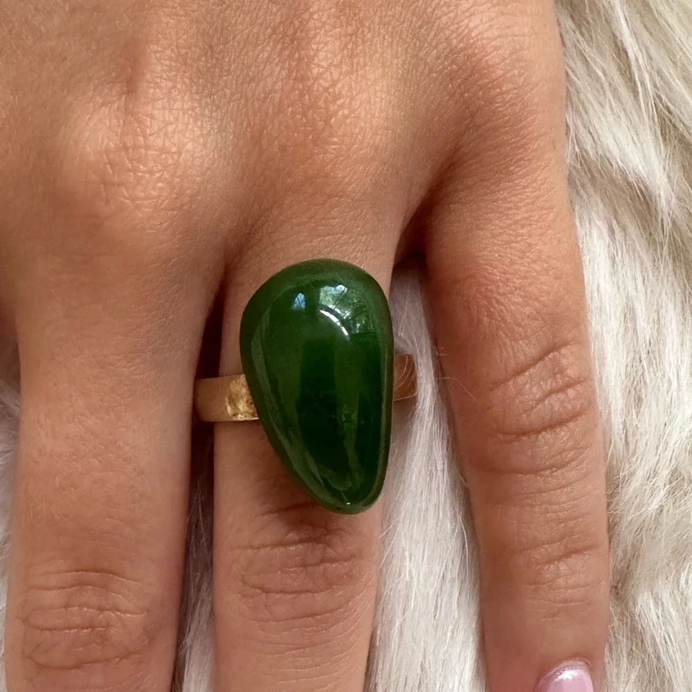 925 GF Jade Ring  Stone